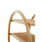 Three Tier Natural Rattan Round Shelf Unit