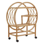 Three Tier Rattan Bar Trolley in Natural Finish