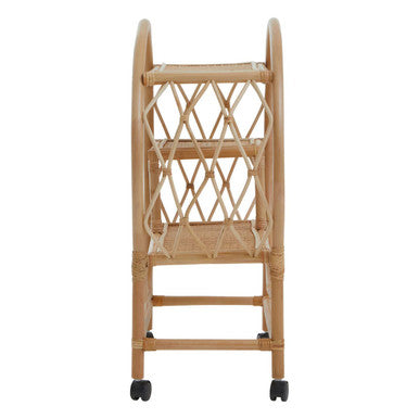 Three Tier Rattan Bar Trolley in Natural Finish