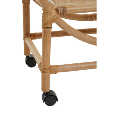 Three Tier Rattan Bar Trolley in Natural Finish