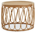 Natural Rattan Round Side Table