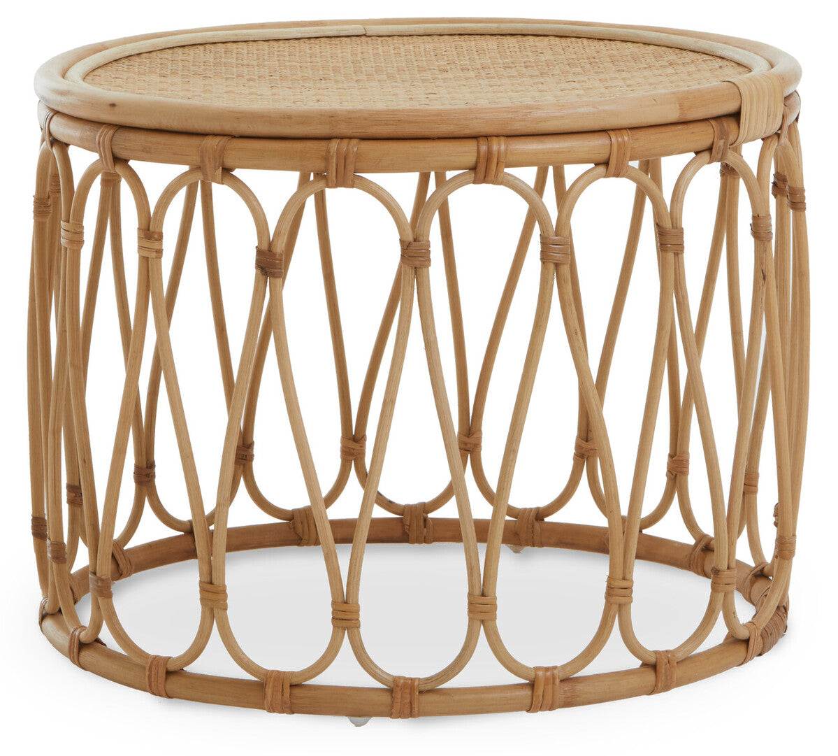 Natural Rattan Round Side Table