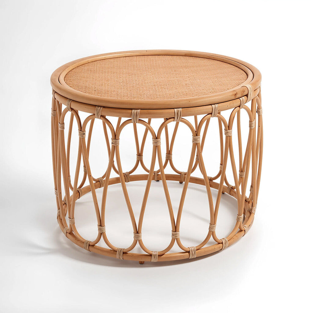 Natural Rattan Round Side Table