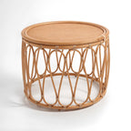 Natural Rattan Round Side Table