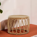 Natural Rattan Round Side Table