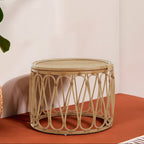 Natural Rattan Round Side Table
