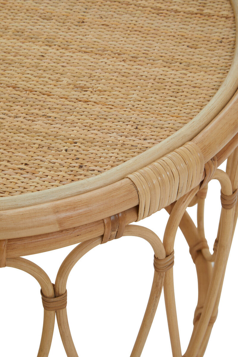 Natural Rattan Round Side Table