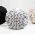 Grey Knit Pouffe
