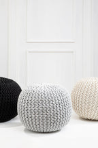 Knit Cream Pouffe