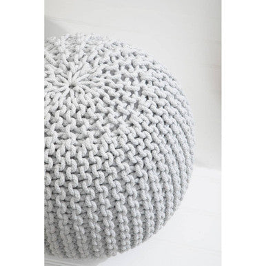 Grey Knit Pouffe