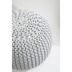 Grey Knit Pouffe
