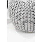 Grey Knit Pouffe