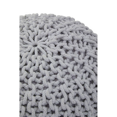 Grey Knit Pouffe