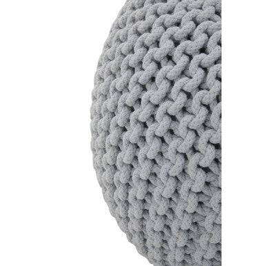 Grey Knit Pouffe