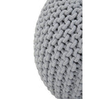 Grey Knit Pouffe