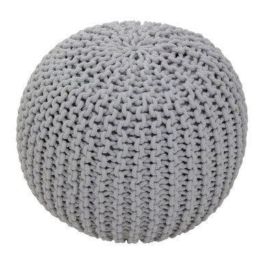 Grey Knit Pouffe