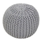 Grey Knit Pouffe