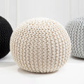 Knit Cream Pouffe