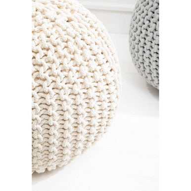 Knit Cream Pouffe