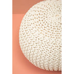 Knit Cream Pouffe