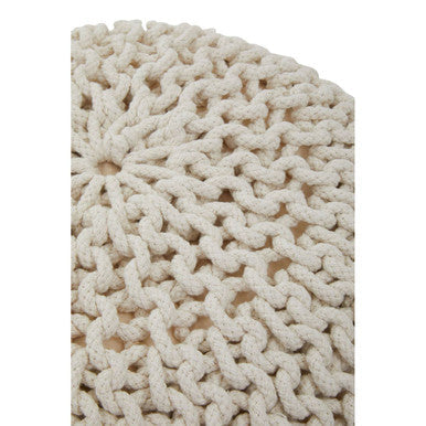 Knit Cream Pouffe
