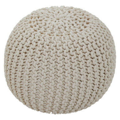 Knit Cream Pouffe