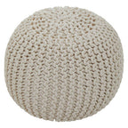 Knit Cream Pouffe