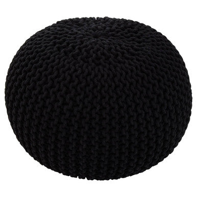Knit Black Pouffe