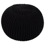 Knit Black Pouffe