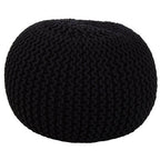 Knit Black Pouffe
