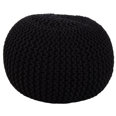 Knit Black Pouffe