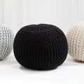 Knit Black Pouffe