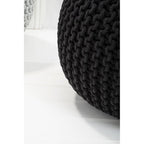 Knit Black Pouffe