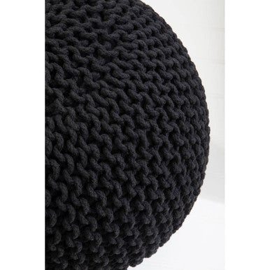 Knit Black Pouffe