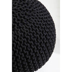 Knit Black Pouffe