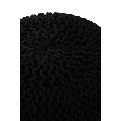 Knit Black Pouffe