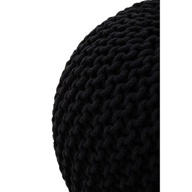 Knit Black Pouffe