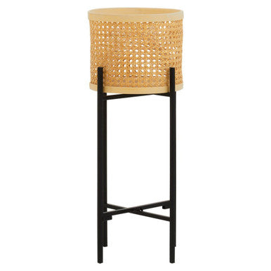 Small Rattan Planter with Metal Stand
