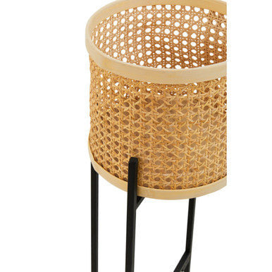 Small Rattan Planter with Metal Stand