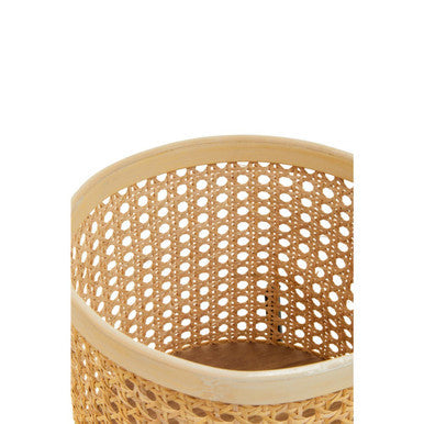 Small Rattan Planter with Metal Stand