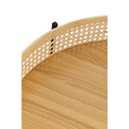 Natural Rattan Tray Coffee Table with Black Finish Metal Base
