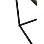 Natural Rattan and Black Finish Metal Square Side Table