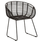 Black Rattan Chair with Black Metal Frame