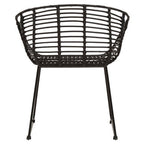 Black Rattan Chair with Black Metal Frame