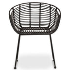 Black Rattan Chair with Black Metal Frame