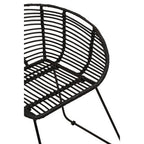 Black Rattan Chair with Black Metal Frame