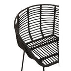 Black Rattan Chair with Black Metal Frame