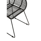 Black Rattan Chair with Black Metal Frame