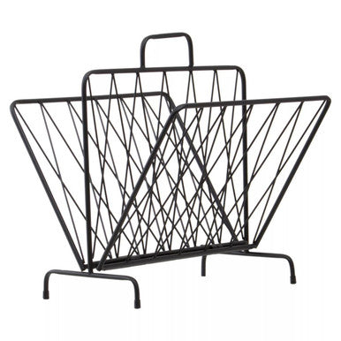 Black Two Pocket Magazine Rack