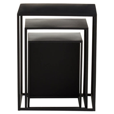 Black Metal Set of 3 Nesting Side Tables